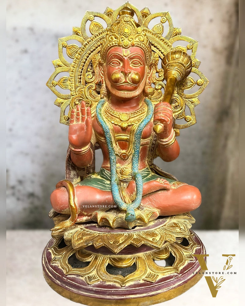 Elegant Brass Lord Hanuman Statue - 18 inch