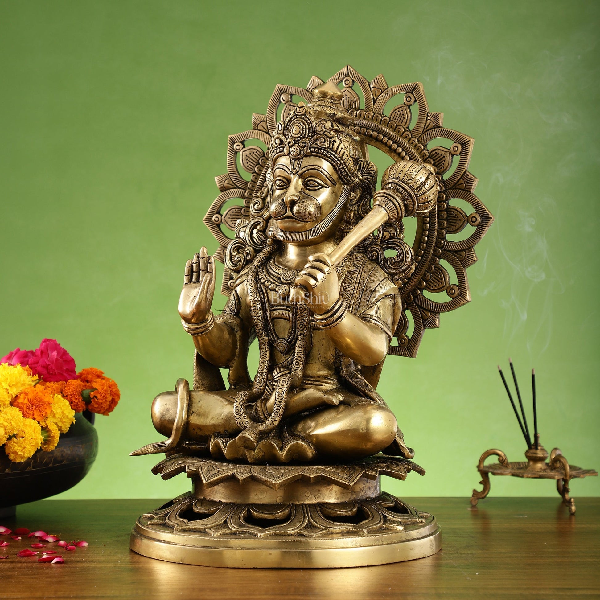 Pure Brass Lord Hanuman Statue - 18 inch