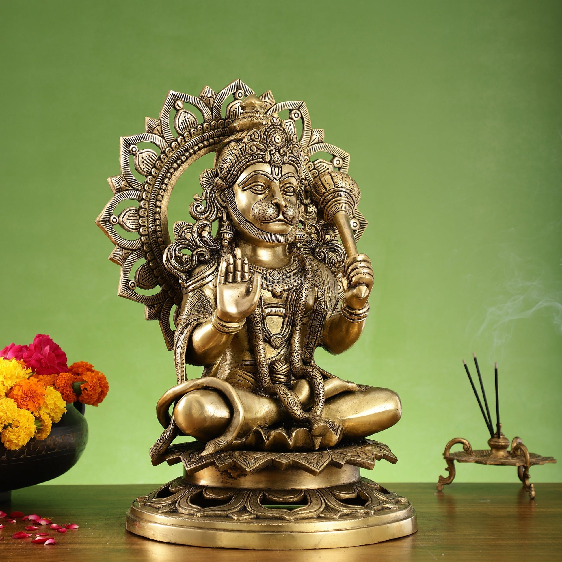 Pure Brass Lord Hanuman Statue - 18 inch