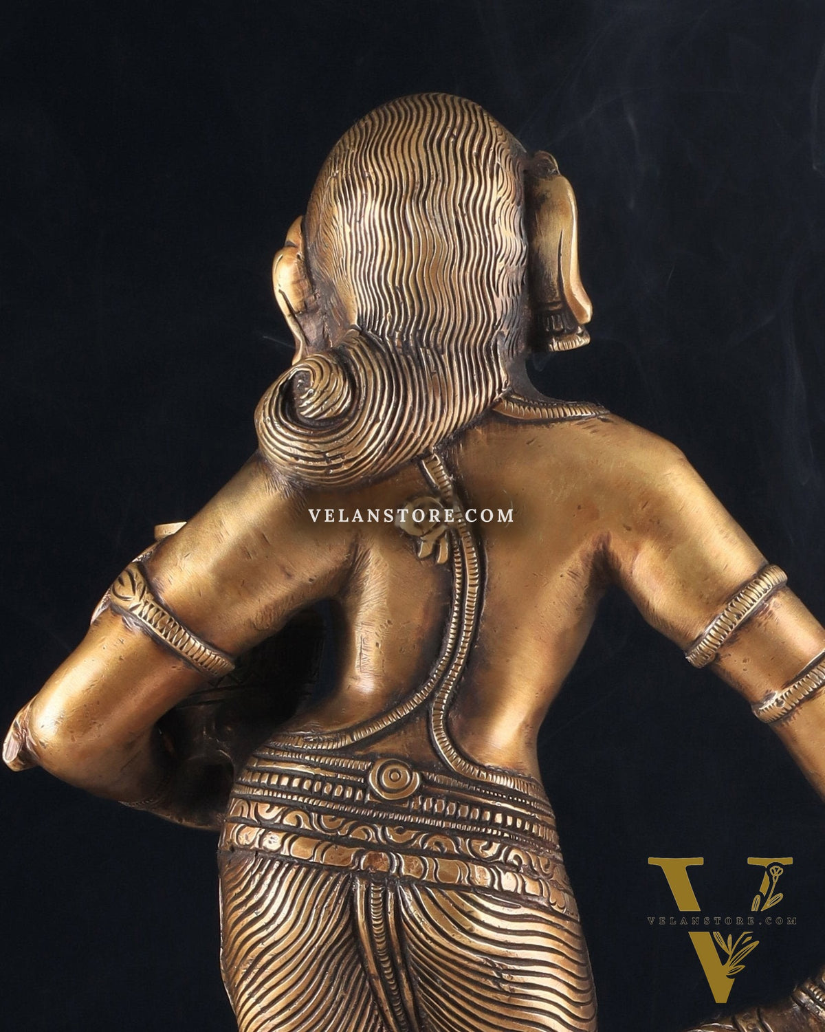 Elegant Brass Pot Lady Sculpture - 16.5 Inches