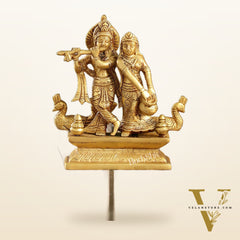 Elegant Brass Radha Krishna Idols | 6.5" Height