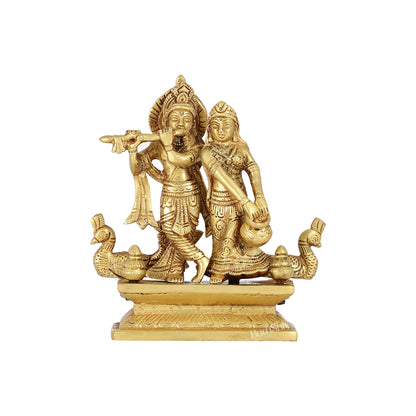 Elegant Brass Radha Krishna Idols | 6.5" Height