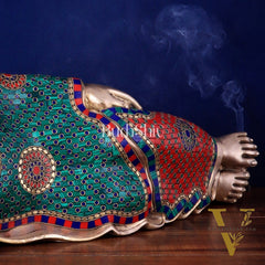Elegant Brass Resting Buddha Statue  29"