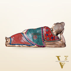 Elegant Brass Resting Buddha Statue  29"
