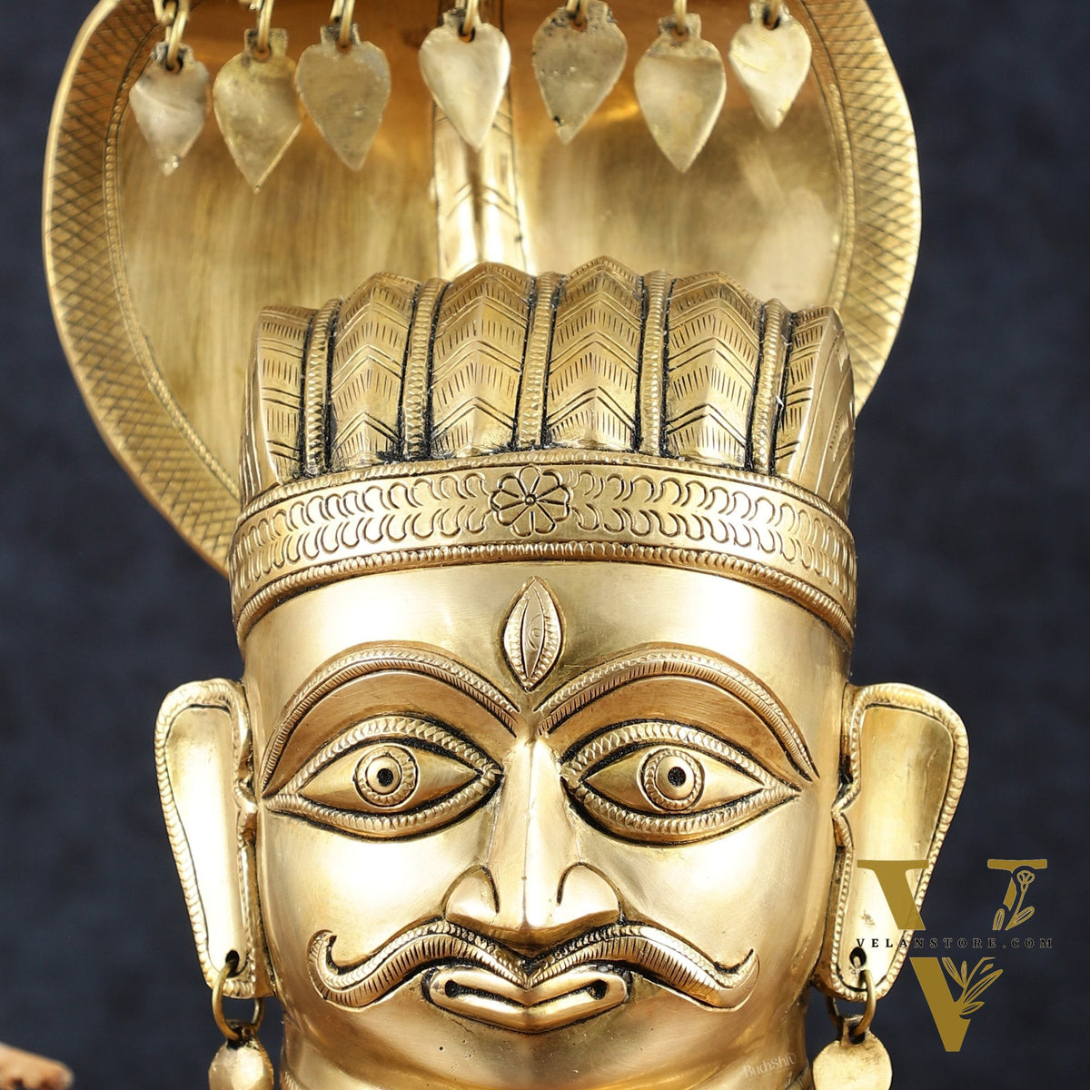 Elegant Brass Shiva with Mukhalingam and Naga Aura Statue – 13" Height