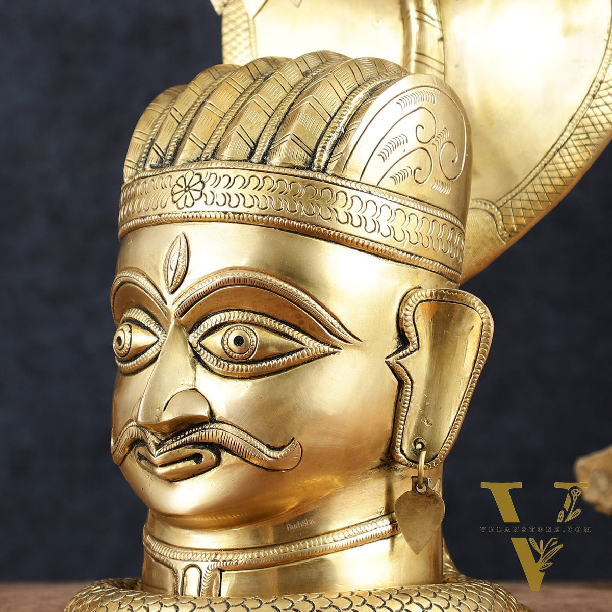 Elegant Brass Shiva with Mukhalingam and Naga Aura Statue – 13" Height