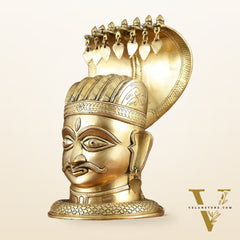 Elegant Brass Shiva with Mukhalingam and Naga Aura Statue – 13" Height