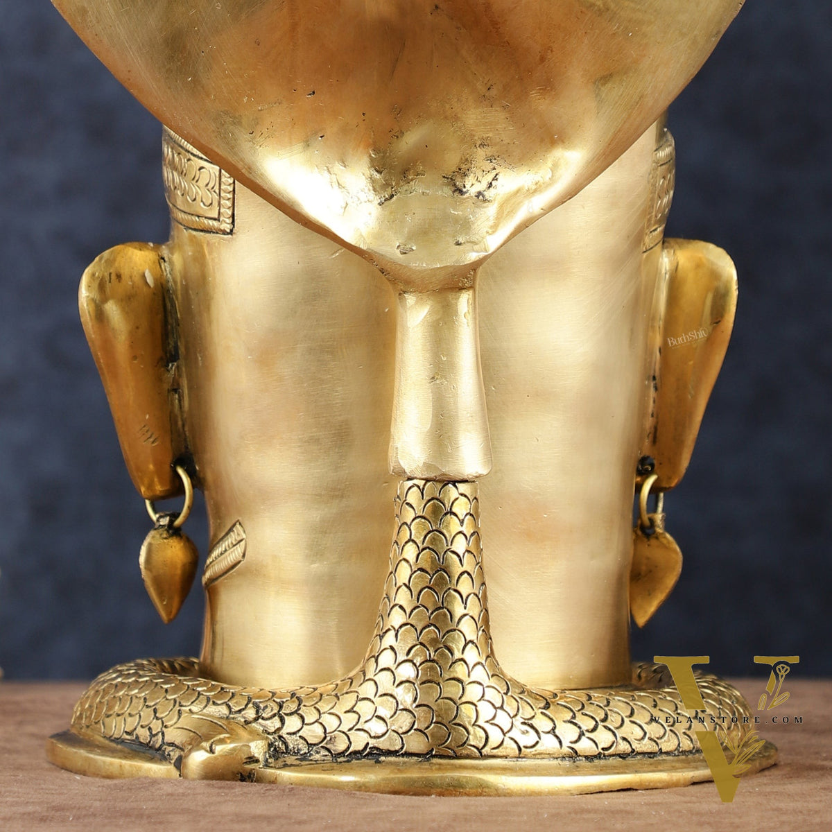 Elegant Brass Shiva with Mukhalingam and Naga Aura Statue – 13" Height