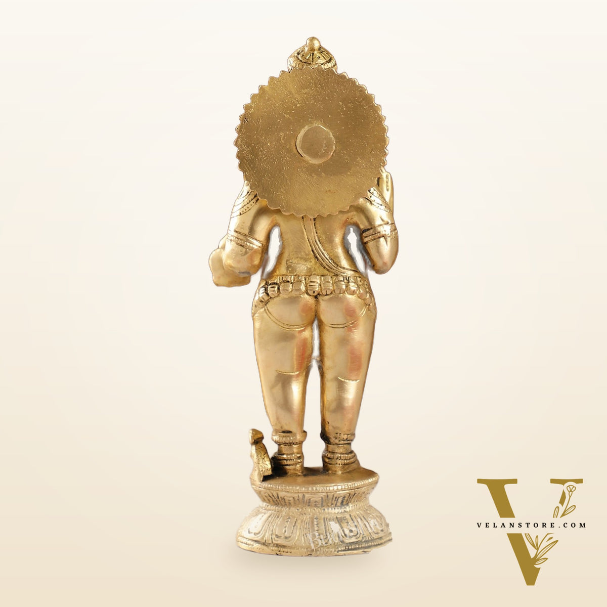 Elegant Brass Standing Ganesha with Modak | 9.5" Height