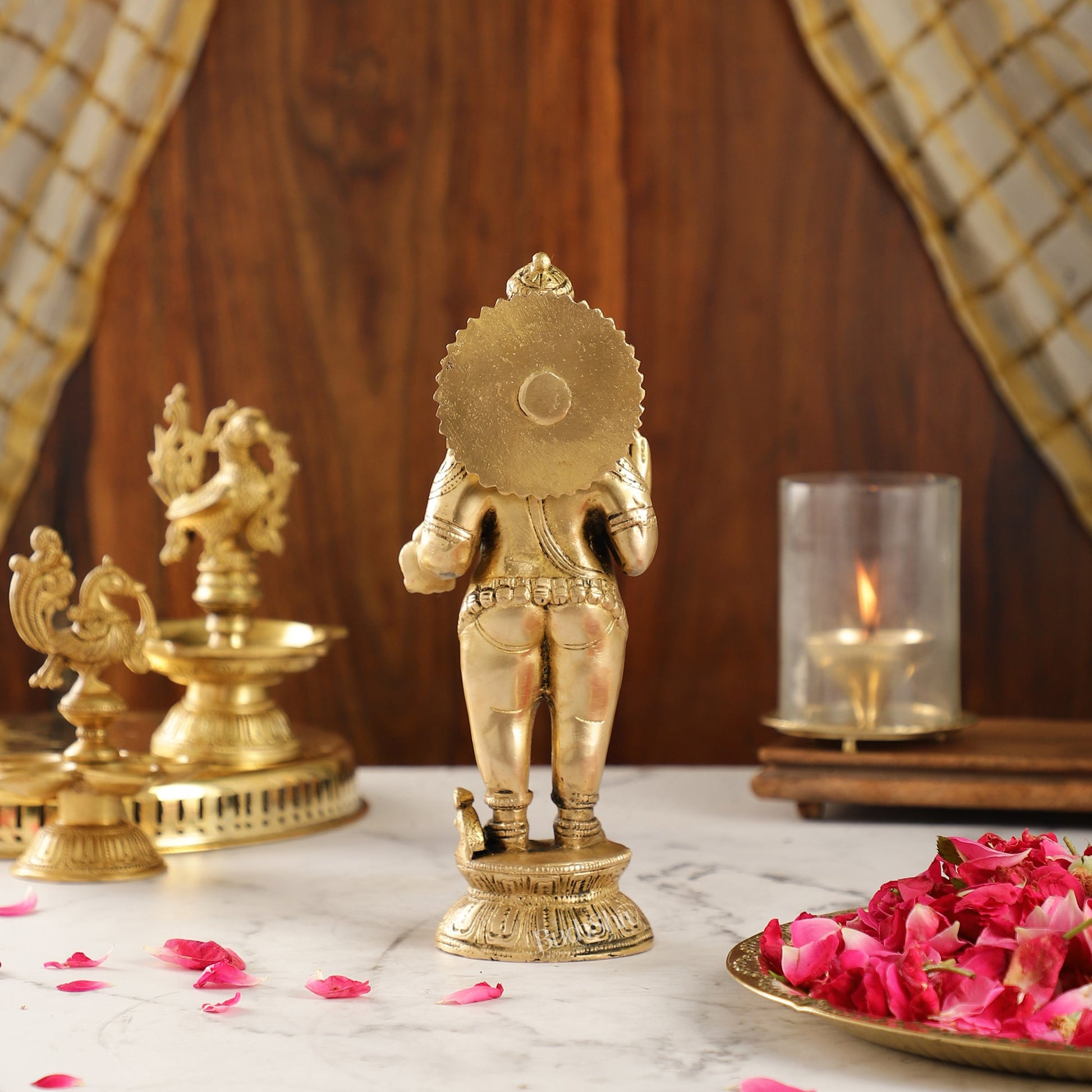 Elegant Brass Standing Ganesha with Modak | 9.5" Height