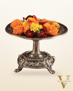 Elegant Pure Brass Fruit bowl with Stand for Table Tops