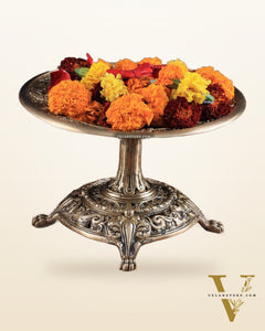 Elegant Pure Brass Fruit bowl with Stand for Table Tops
