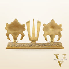 Elegant Pure Brass Shankh Chakra Namah Symbol – 4 Inch Height
