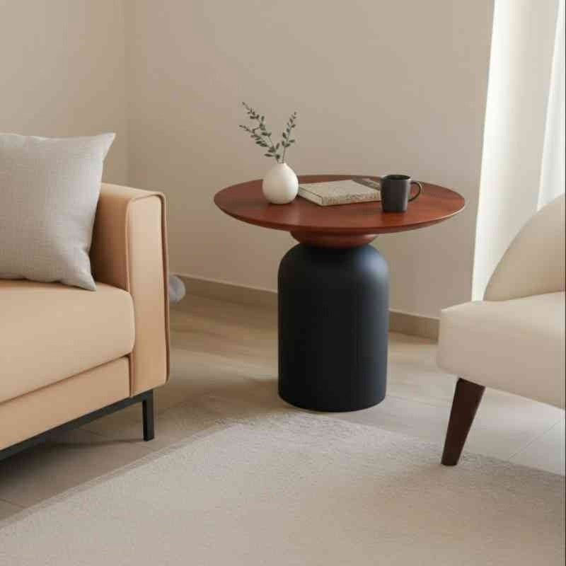 Elegant Wooden Pedestal Side Table