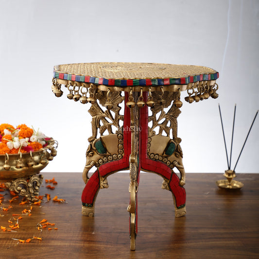 Elephant brass chowki 12 inch shine