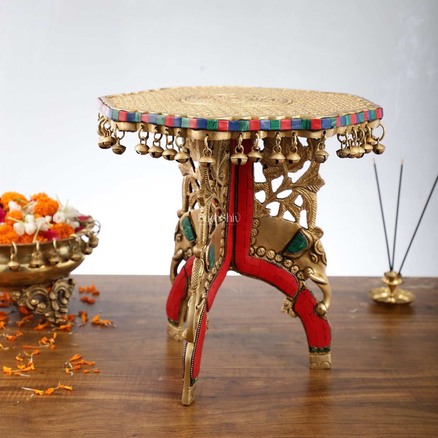 Elephant brass chowki 12 inch shine