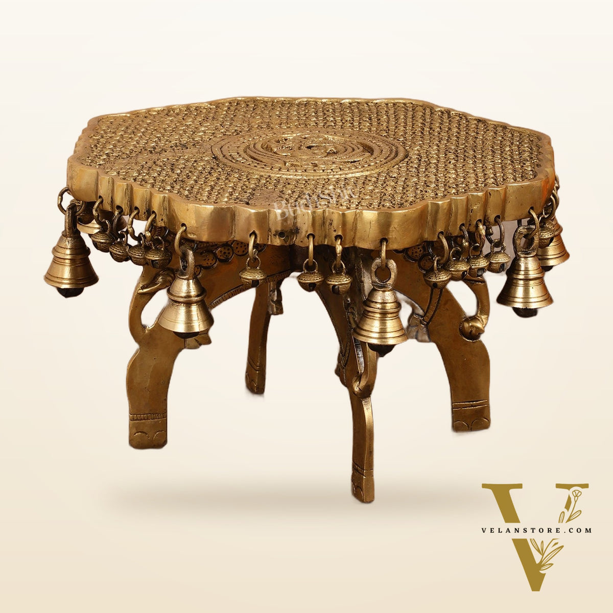 Elephant brass chowki 12 inch