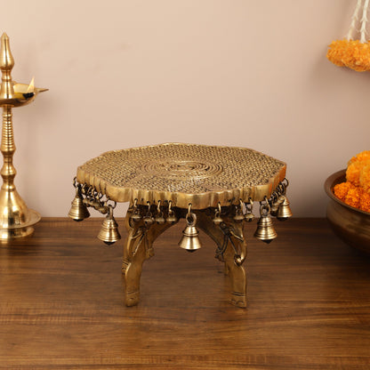 Elephant brass chowki 12 inch