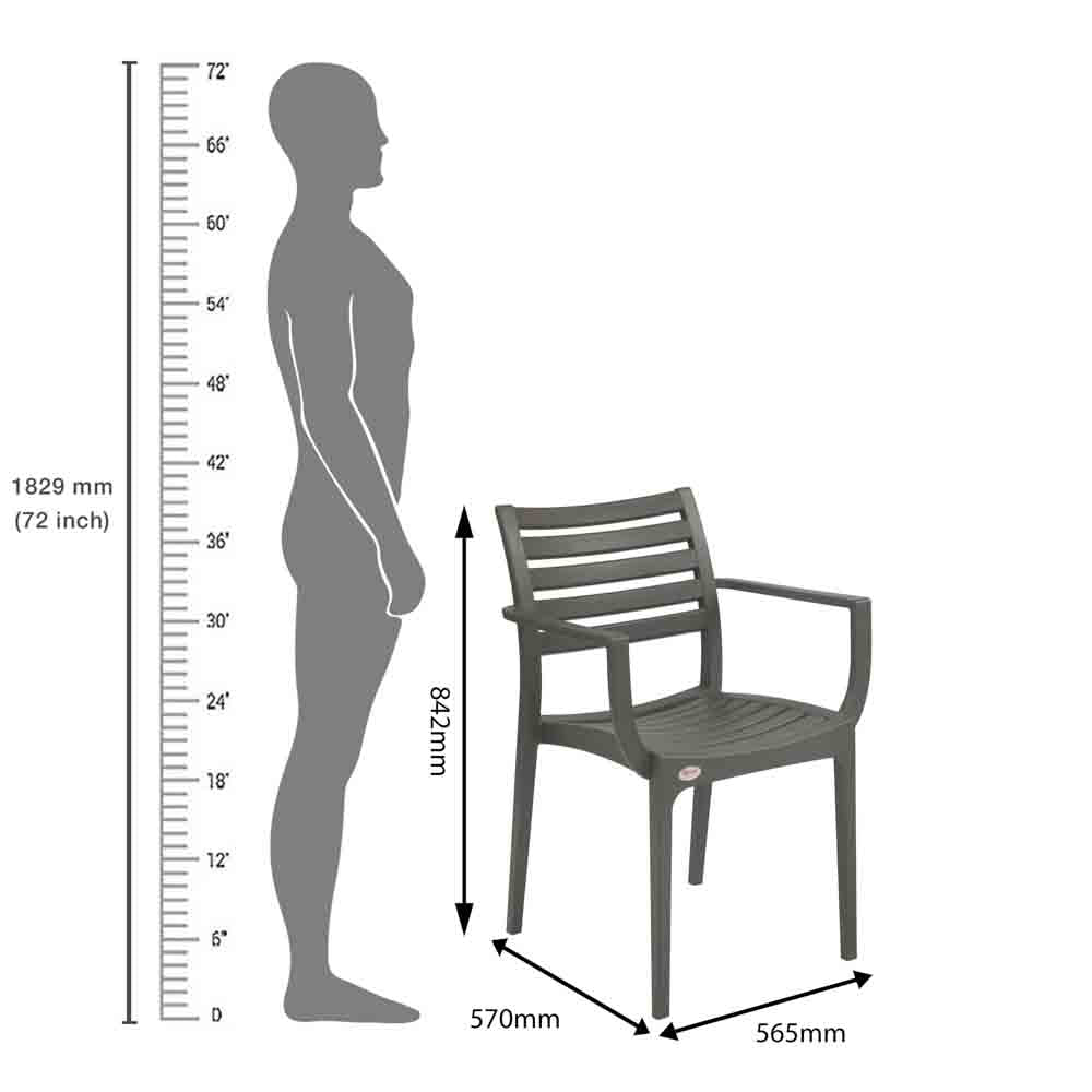 Supreme Empire Plastic With-Arm Chair