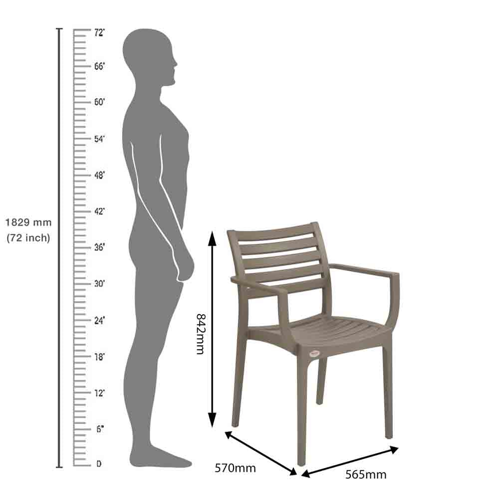 Supreme Empire Plastic With-Arm Chair