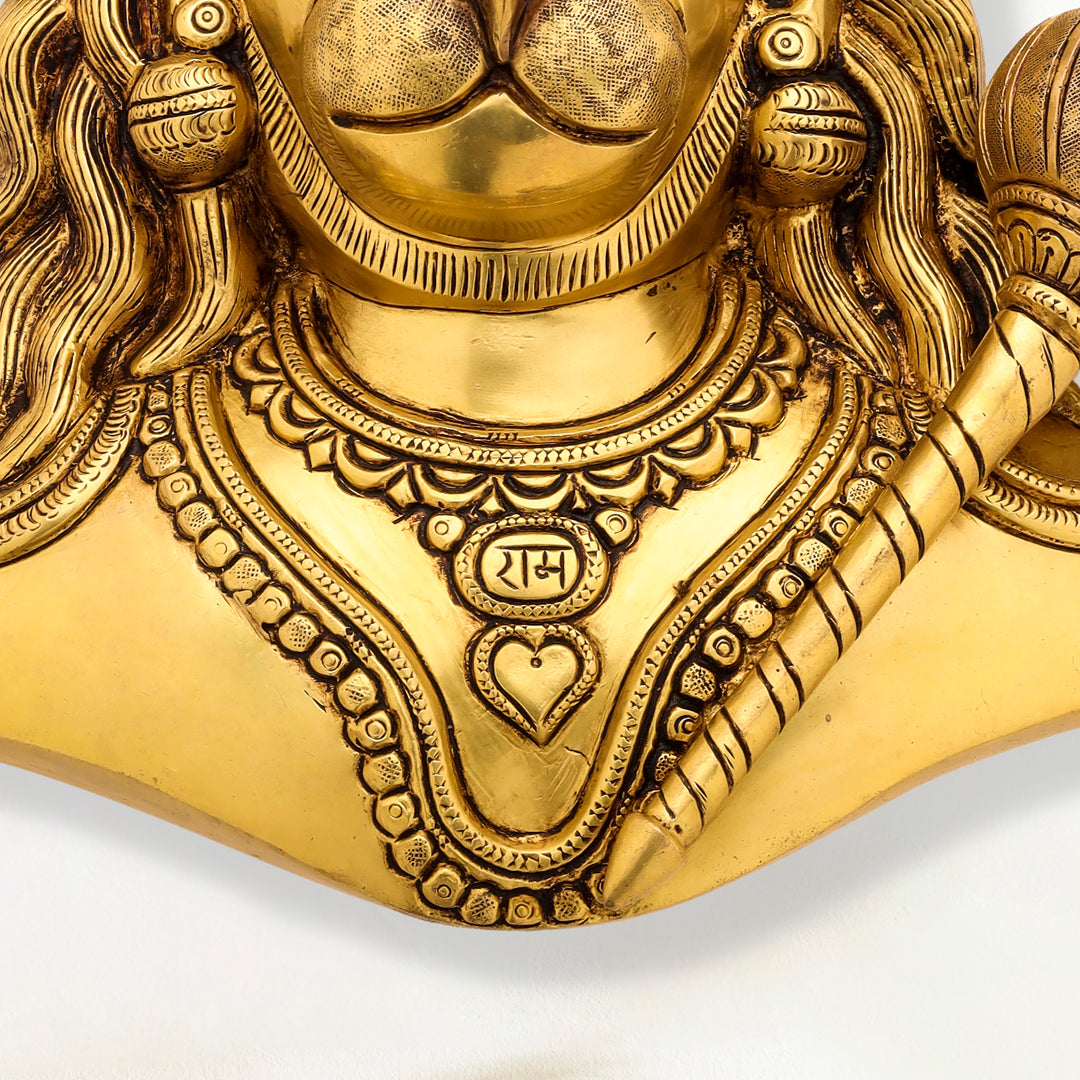 Brass Hanuman Wall Hanging (14 Inch)