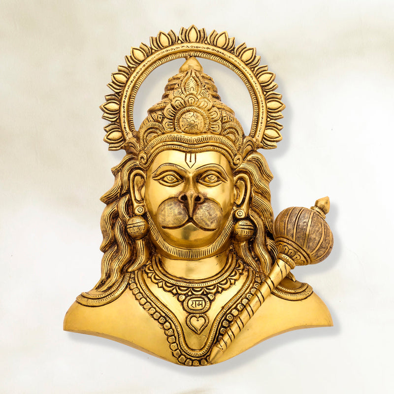 Brass Hanuman Wall Hanging (14 Inch)