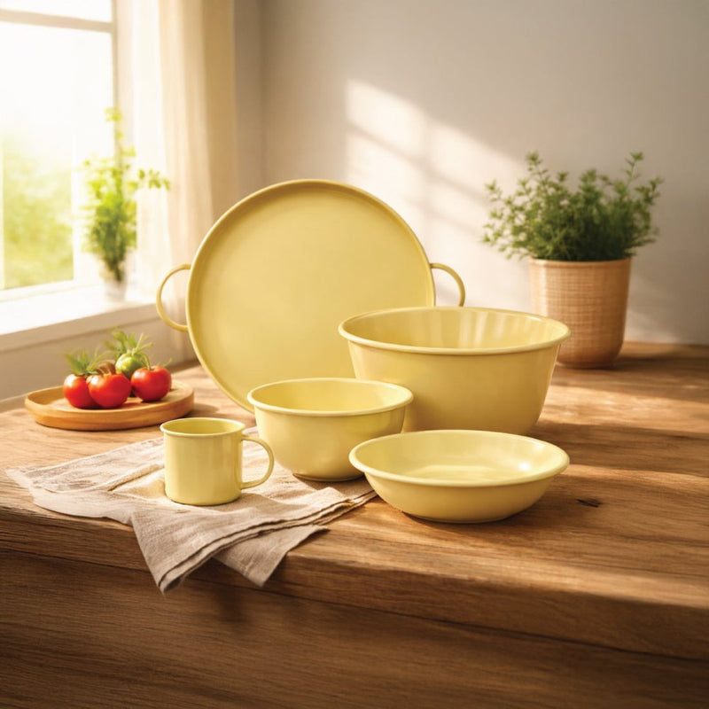 Enamel-Coated MS Cosmic Decor Set - Yellow