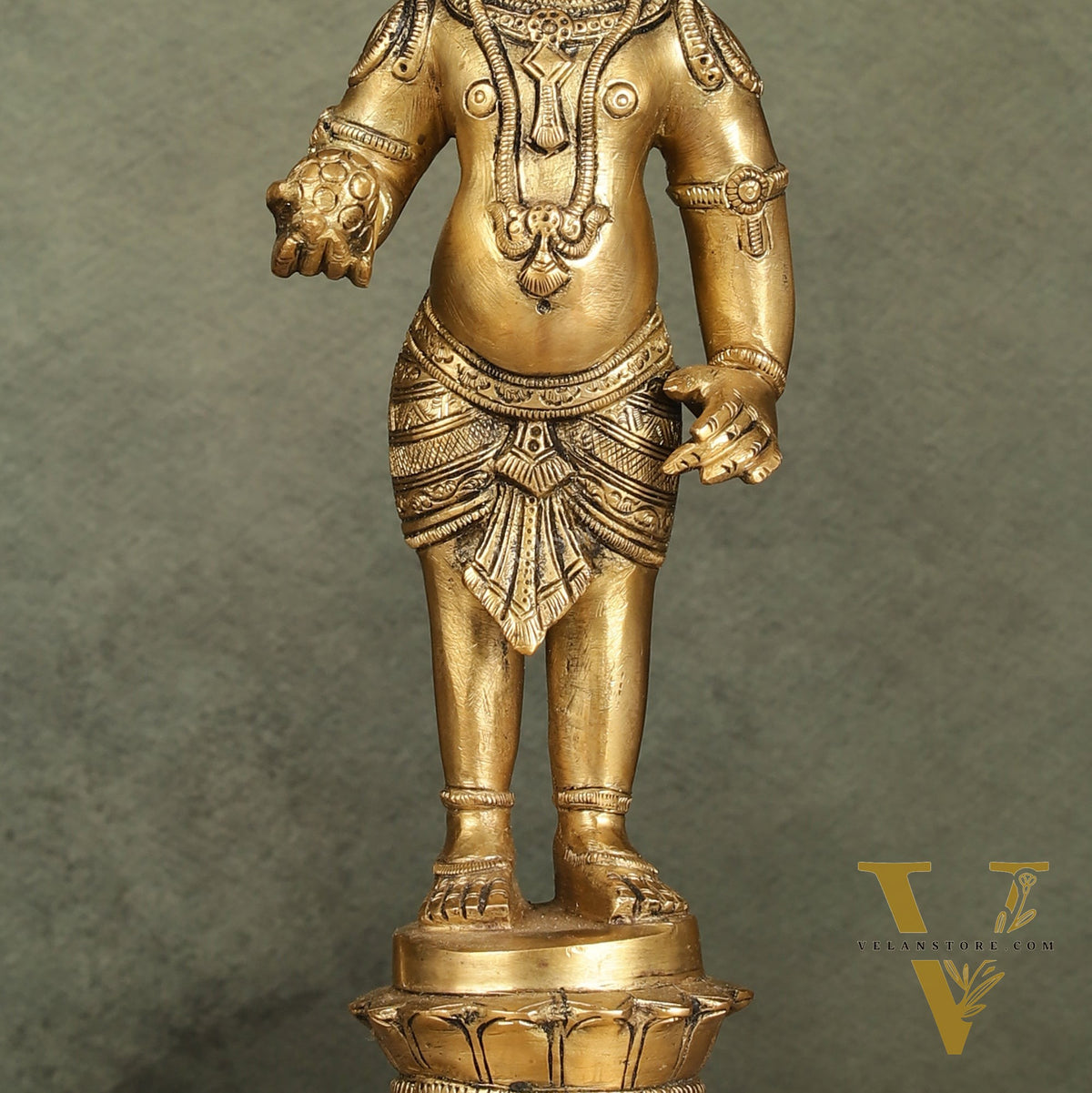 Enchanting Brass Superfine Standing Laddu Gopala Statue - 12 inch