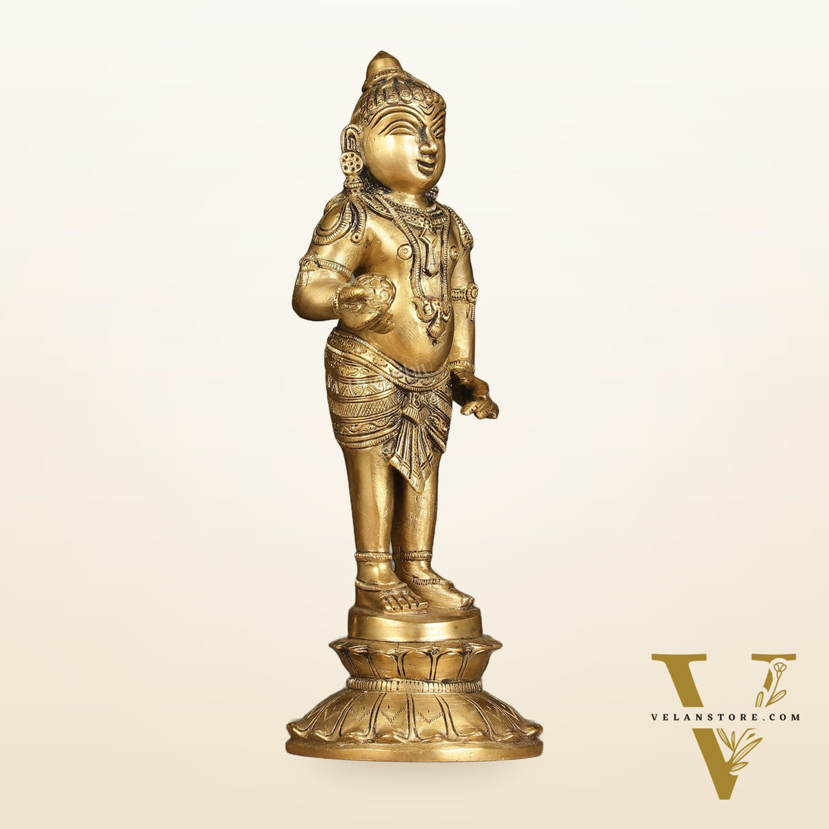 Enchanting Brass Superfine Standing Laddu Gopala Statue - 12 inch