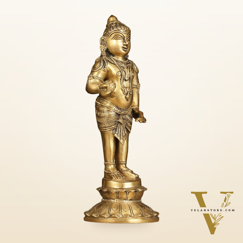 Enchanting Brass Superfine Standing Laddu Gopala Statue - 12 inch