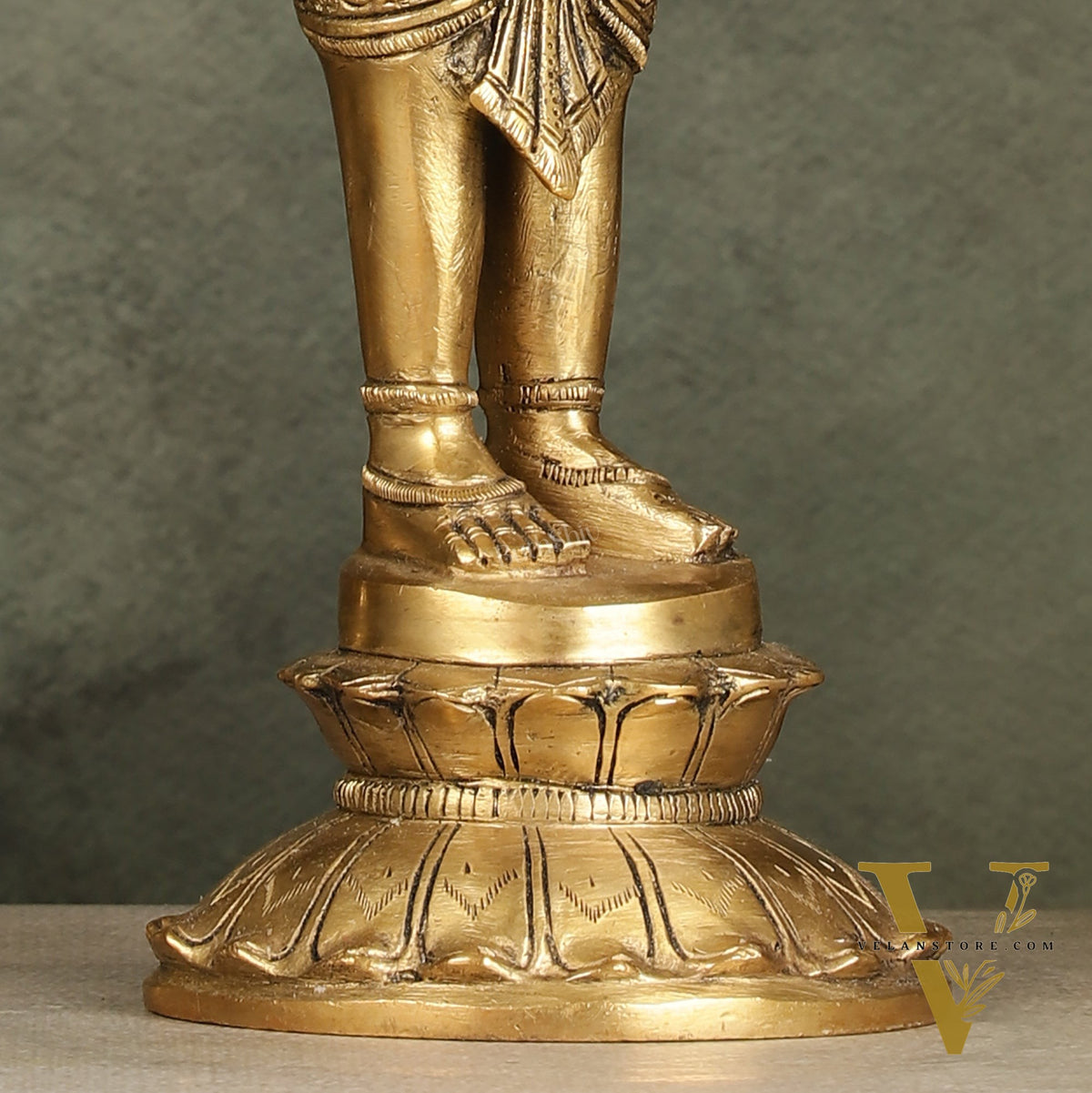 Enchanting Brass Superfine Standing Laddu Gopala Statue - 12 inch
