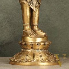 Enchanting Brass Superfine Standing Laddu Gopala Statue - 12 inch