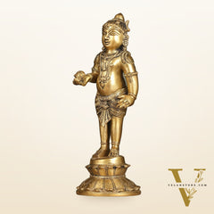 Enchanting Brass Superfine Standing Laddu Gopala Statue - 12 inch