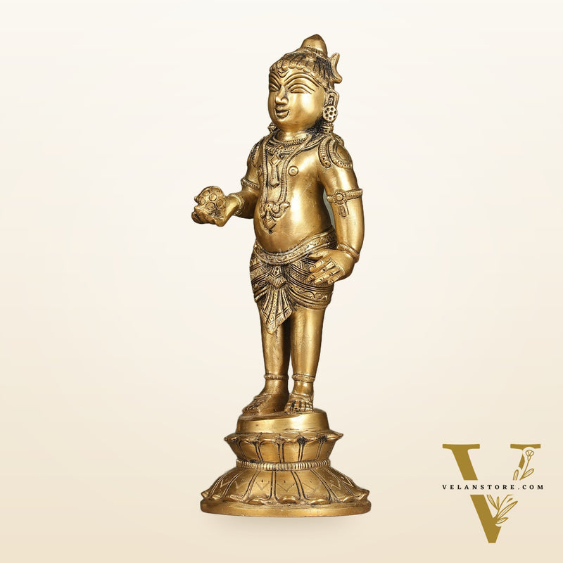Enchanting Brass Superfine Standing Laddu Gopala Statue - 12 inch