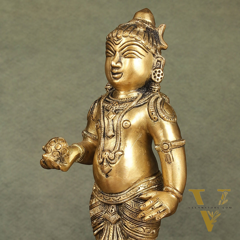 Enchanting Brass Superfine Standing Laddu Gopala Statue - 12 inch