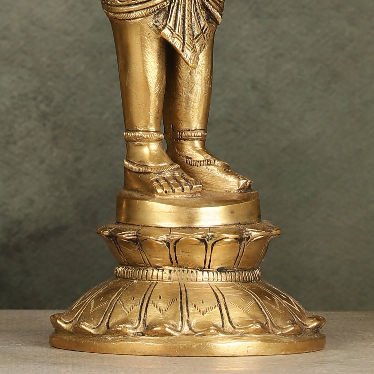 Enchanting Brass Superfine Standing Laddu Gopala Statue - 12 inch