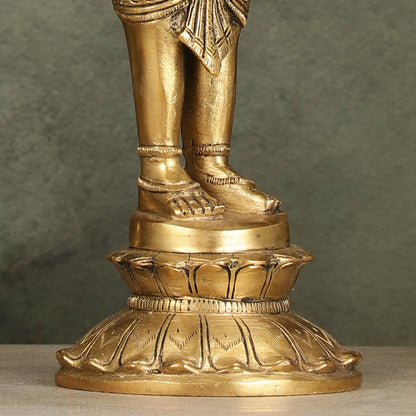 Enchanting Brass Superfine Standing Laddu Gopala Statue - 12 inch