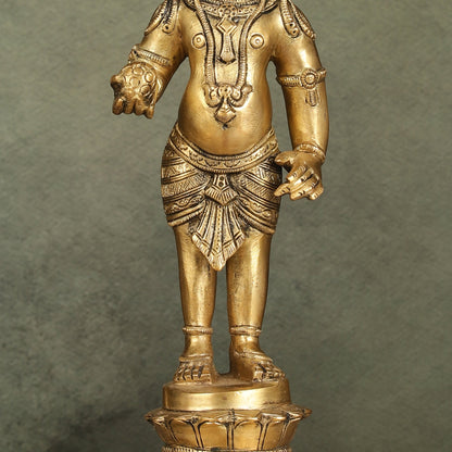 Enchanting Brass Superfine Standing Laddu Gopala Statue - 12 inch