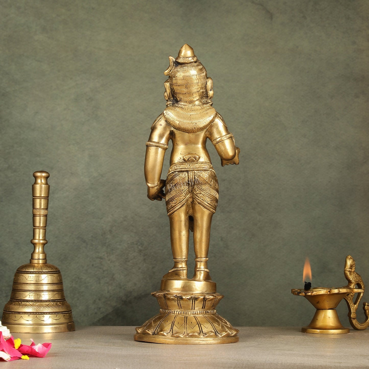 Enchanting Brass Superfine Standing Laddu Gopala Statue - 12 inch