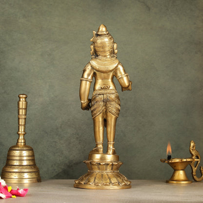 Enchanting Brass Superfine Standing Laddu Gopala Statue - 12 inch