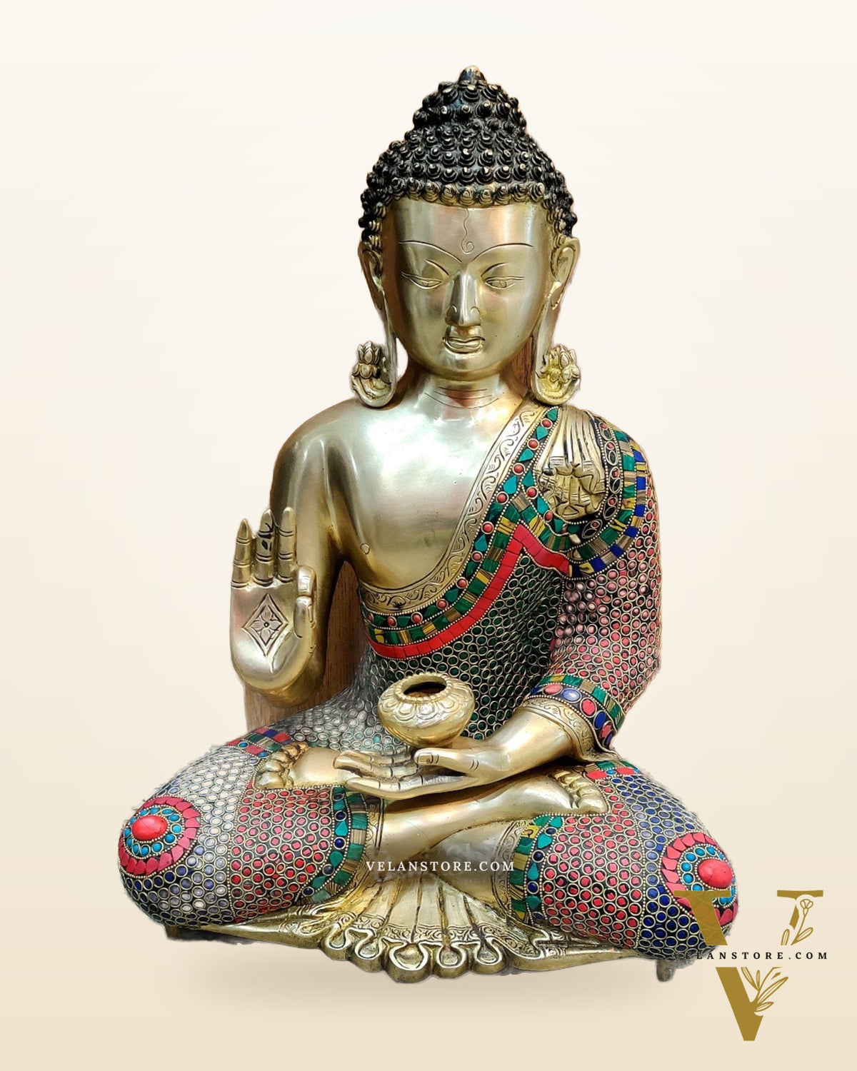 Enchanting Buddha Brass Idol - Abhayamudra 20 inches