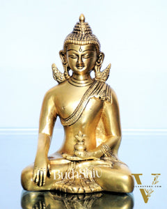 Enlightened Serenity: Pure Brass Buddha in Bhoomisparsha Mudra 6 inch