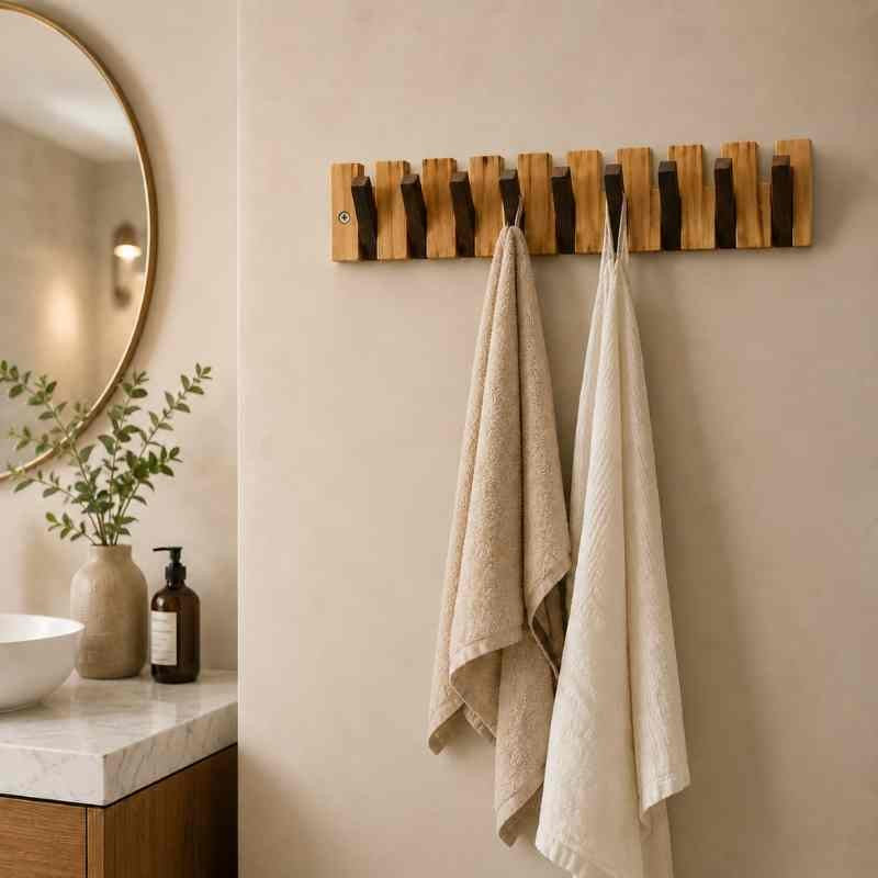 DailyHold Wall Mounted Hook Rack Hanger Rail for Coats & Bags