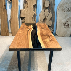 Modern Live Edge Epoxy Resin Office Desk