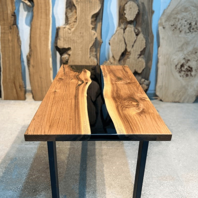 Modern Live Edge Epoxy Resin Office Desk