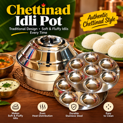 Vcookware स्टेनलेस स्टील चेट्टीनाडु इडली पॉट – नरम और फूली हुई इडली बनाने के लिए पारंपरिक स्टीमर-3
