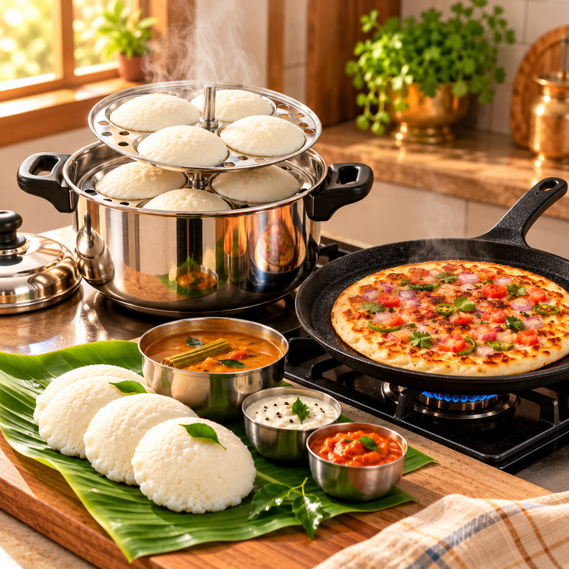 Uttapam Pan & Idli Cooker Breakfast Combo | Praylady-2