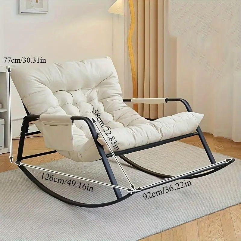 Modern Comfort Rocking Chair with Cushioned Seat