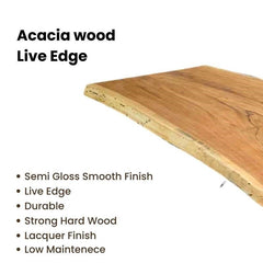 Quantum live edge height adjustable desk with black legs