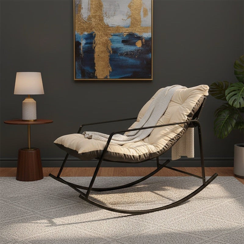 Comfy Rocking Chair With Adjustable Backrest and Foot Massager for Extra Comfort | Relaxing Indoor & Outdoor Swaying Chair